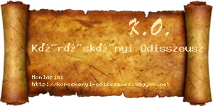 Köröskényi Odisszeusz névjegykártya